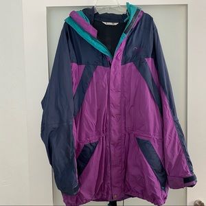 Lowe alpine ski snow coat jacket purple blue gray vintage size XL